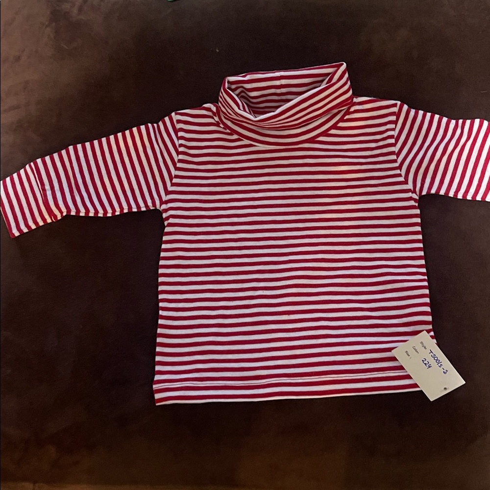 NWT- Baby Luigi -Red & White Striped Turtleneck - 6 month